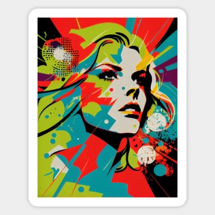 Modern woman in pop-art style Sticker